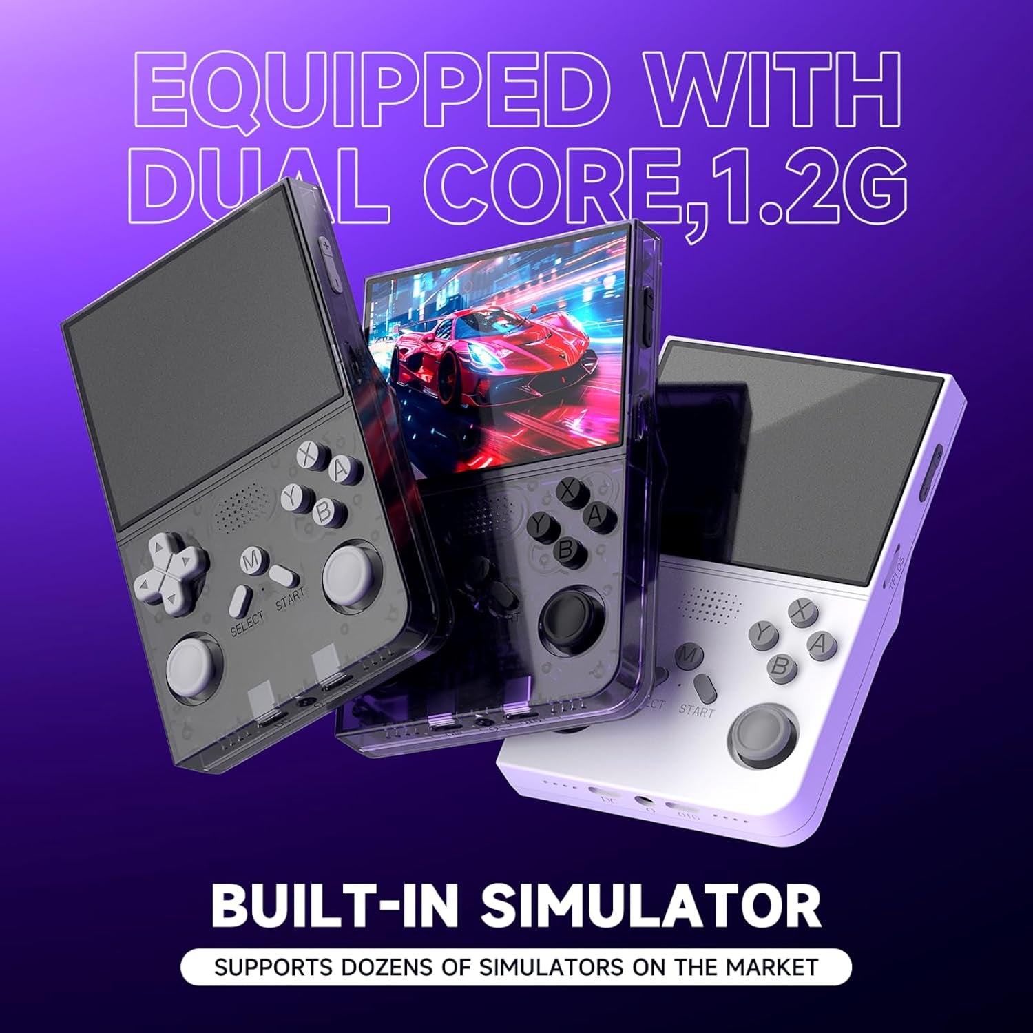 R40 Retro Handheld Game Console - Open Source System,3.5" IPS Screen, 18,000+ Classic Games, 128G TF Card, 3000Mah Battery, Portable Gaming Player for Travel, Retro Gaming Console, White