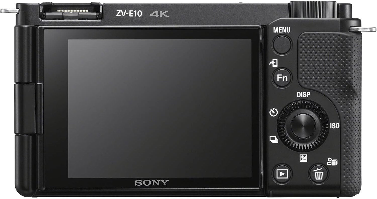 Sony ZV-E10 Mirrorless Camera Kit with 16-50Mm II Power Zoom Lens (Black) | APS-C Sensor | Compact Creator Tool + 64GB Card + Bag + Card Reader + HDMI Cable + Flex Tripod + Hand Strap + More