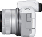 Canon EOS R50 Mirrorless Camera Rf-S18-45Mm F4.5-6.3 Is STM Lens Kit, 24.2 Megapixel CMOS (APS-C) Sensor, 4K Video, Hybrid Camera, Photo and Video, Vlogging, Content Creator, RF Mount, White | 24.2MP Aps-C Sensor • 4K UHD Video • Rf-S 18-45Mm F/4.5-6.3 Is Stm Lens • Compact Vlogging and Photo Kit