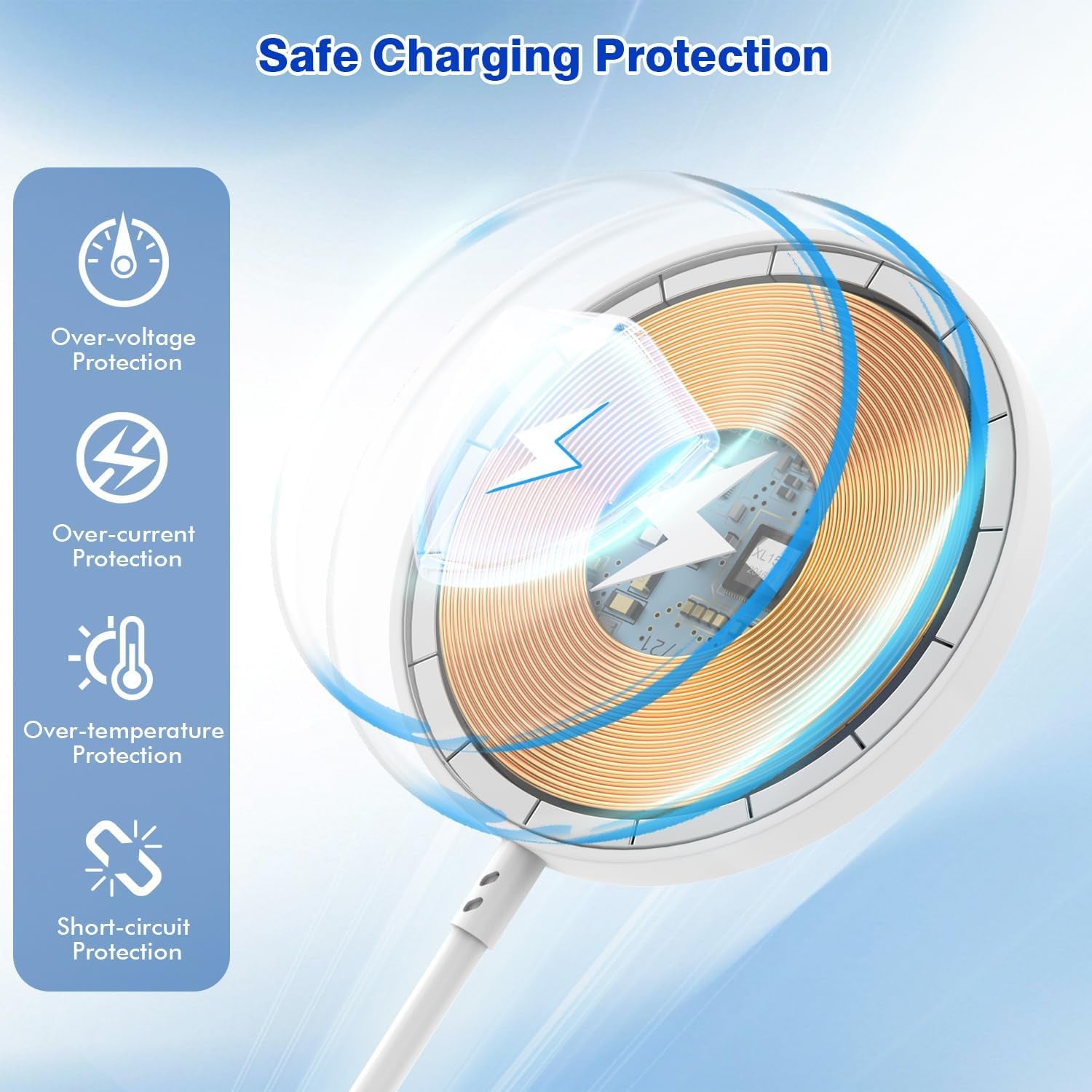[Apple Mfi Certified]Magnetic Wireless Charger Apple Mag Safe Charger,15W 6FT Fast Wireless Charging Pad for Appleiphone 16 Pro Max/16 Pro/16 Plus/15 Pro Max/14/13/12/Airpods3/2/Pro/Pro2,Charging Pad