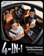 Car Charger USB C, 4-Port 90W Super Fast Charging Car Phone Charger Accessories Dual USB-C & USB-A Cargador Carro Cigarette Lighter Adapter for Iphone 17 16 15 14 13 12, Ipad, Galaxy, Tablet, Android