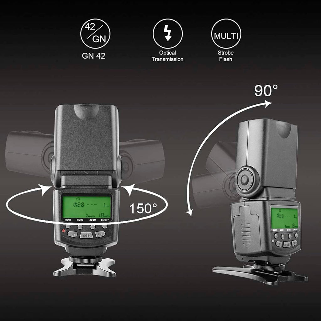 MK430C E-TTL Camera Flash Speedlite with LCD Display Compatible with Canon 70D 77D 80D Rebel T7I T6I T6S T6 T5I T5 T4I T3I SL2 and Other EOS DSLR Cameras with Standard Hot Shoe