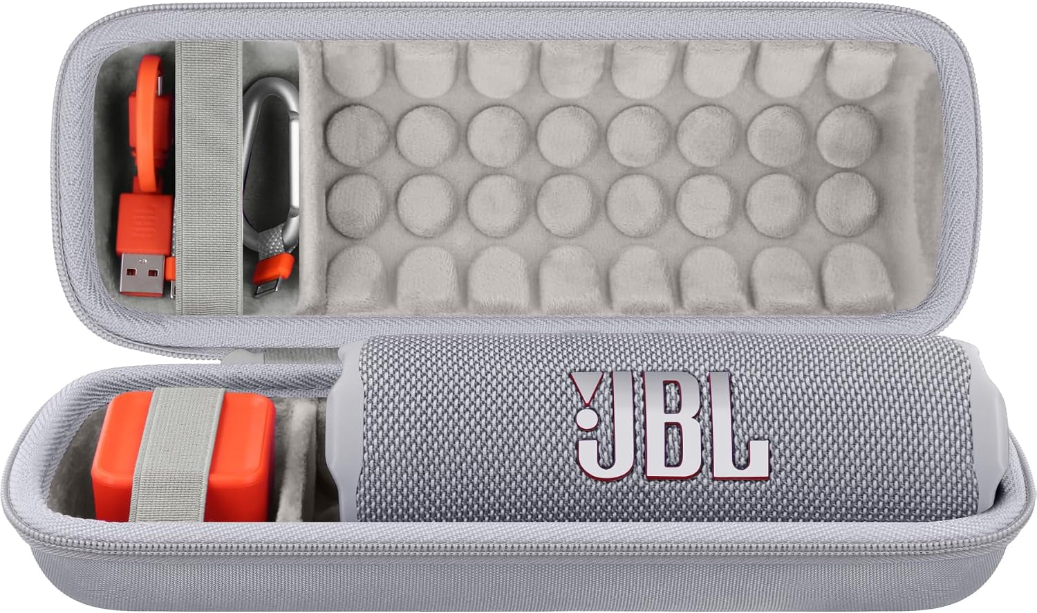 for JBL Flip 7/Flip 6 Waterproof Portable Bluetooth Speaker Protective Case,Case Only(Gray)