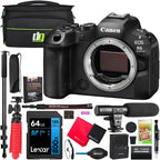 Canon EOS R6 Mark III Full Frame Mirrorless Interchangeable Lens Camera Body 7084C002 32.5MP | 40 FPS | 7K RAW Video | 8.5 Stop IBIS Bundle W/Deco Gear Bag +Microphone +Monopod +Photography Pro Kit