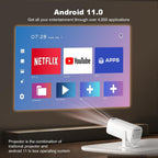 New P30 Retro Game Console with Projector，4K HD Portable Projector with 36000+ Games，Plug and Play TV Video Game Stick，Smart Projector with 2.4G Wireless Controllers，Android TV 11.0, Wifi