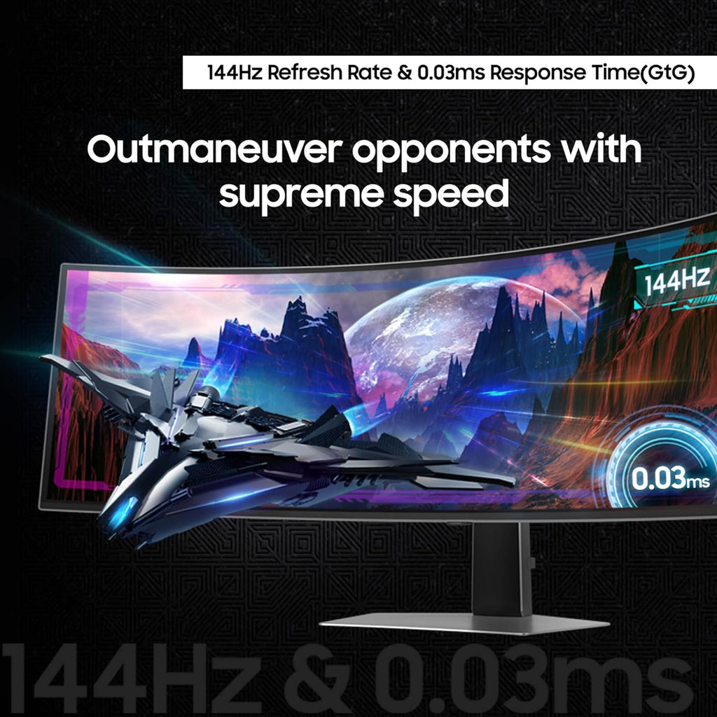 Samsung 49" Odyssey OLED G9 (G91SD) Dual QHD QD-OLED G-Sync Compatible Curved Gaming Monitor, 144Hz, 0.03Ms, AMD Freesync Premium Pro, Ergonomic Stand, 3 Year Warranty, LS49DG910SNXZA