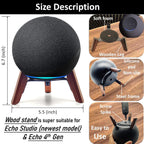 Real Wood Stand for Echo Studio (New Model) 2025,Echo (4Th Gen) Home Speaker, Desktop Tripod Holder Protect Alexa for Sound Better,Stable Wooden Mount for Echo Speaker 2024 on Table (Walnut)