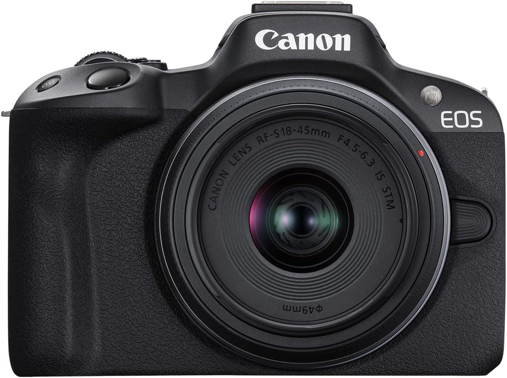 Canon EOS R50 Mirrorless Camera Rf-S18-45Mm F4.5-6.3 Is STM Lens Kit, 24.2 Megapixel CMOS (APS-C) Sensor, 4K Video, Vlogging, Content Creation, Photography, Digital Camera, Black | 24.2MP Aps-C CMOS, Digic X, Dual Pixel CMOS Af Ii, 6K-Oversampled 4K30P, Rf-S 18-45Mm Is Stm Lens Included