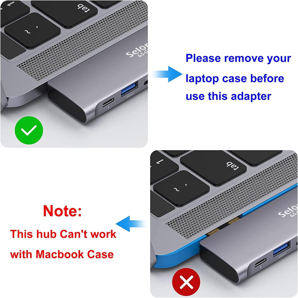 USB C Adapter for Macbook Pro/Air M1 M2 M3 2021 2020 2019 13" 15" 16", 6 in 1 USB-C Hub Macbook Pro Accessories with 3 USB 3.0 Ports,Usb C to Microsd/Sd Card Reader and 100W Thunderbolt 3 PD Port