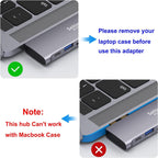 USB C Adapter for Macbook Pro/Air M1 M2 M3 2021 2020 2019 13" 15" 16", 6 in 1 USB-C Hub Macbook Pro Accessories with 3 USB 3.0 Ports,Usb C to Microsd/Sd Card Reader and 100W Thunderbolt 3 PD Port