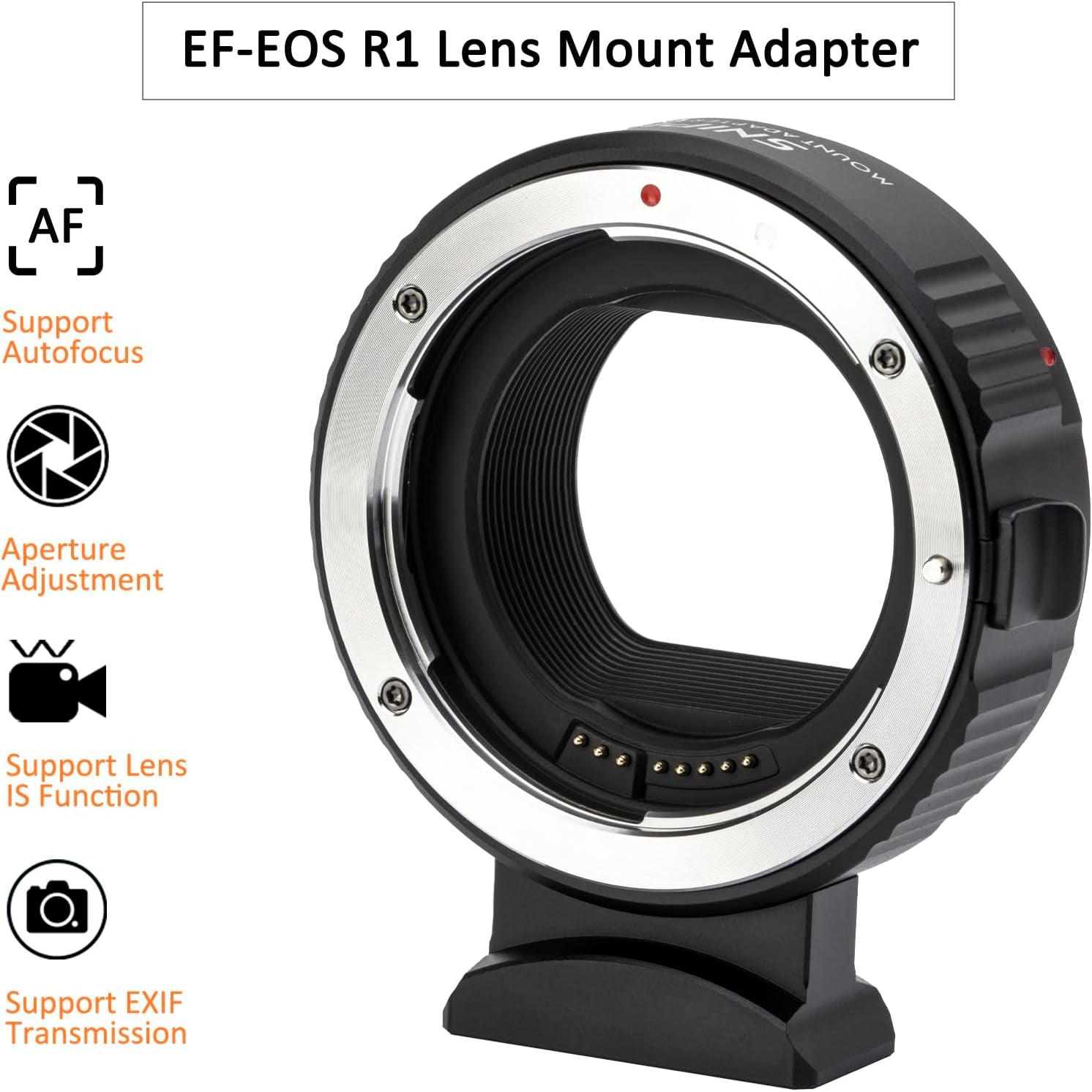 EF-EOS R Lens Mount Adapter Auto-Focus Lens Converter Compatible with Canon EF/EF-S Series Lens and EOS R, RP, R3, R5, R6, R6II, R7, R8, R10, R50, R100 Cameras