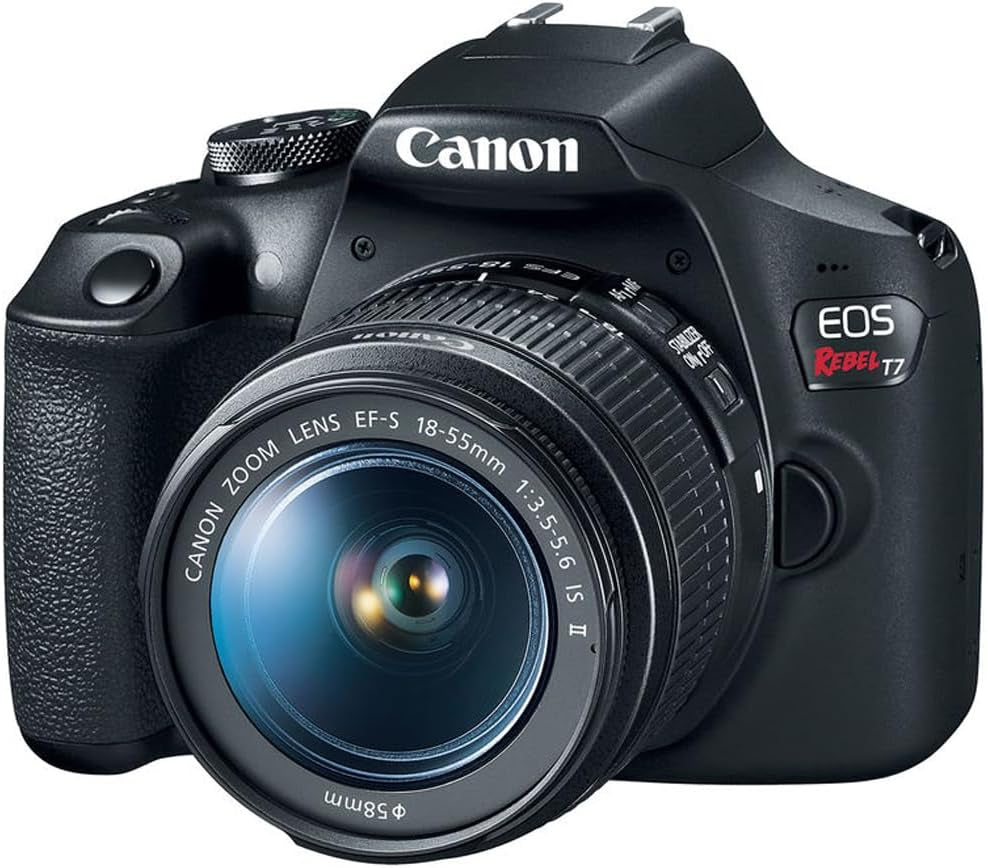 Canon EOS Rebel T7 DSLR Camera with Ef18-55Mm + EF 75-300Mm Double Zoom Kit 2727C021 Bundle with Lexar Premium 64GB SDXC Memory Card, Deco Essentials Camera Bag and Corel Photo Video Suite