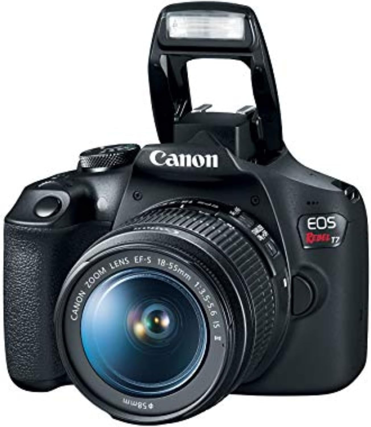 Canon EOS Rebel T7 DSLR Camera EF-S 18-55Mm F/3.5-5.6 Is II Lens Kit, 24.1 Megapixel CMOS (APS-C) Sensor, Full HD Videos, Built-In Wi-Fi, Beginner Photographers, Digital Camera, Black | 24.1MP Aps-C CMOS, Full HD 1080P, Built-In WI-FI and Nfc, Iso 100-6400, Ef-S 18-55Mm Is Ii Kit Lens