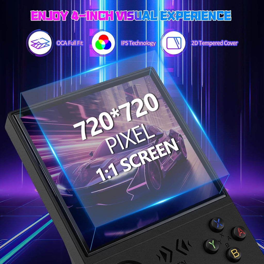 XF40V Retro Handheld Game Console with 2*Detachable Long Joysticks, 4.0-Inch HD IPS Screen Retro Gaming Console, Preloaded Classic Games with Multiple Emulator, Pocket Video Gaming