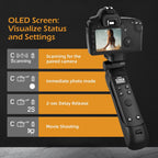 For Canon Tripod Wireless Shooting Grip with Shutter Release - Mini-Tripod with Rechargeable Remote Control for G7 X III/R50/R8/R5/R10/G5 X II/R100/M6 II/M200/M50/R50 V/6D II/V10/V1/SL2, for Vlogging