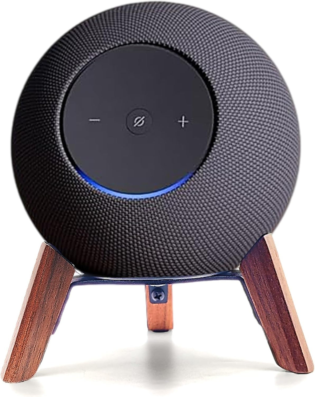 Real Wood Stand for Echo Studio (New Model) 2025,Echo (4Th Gen) Home Speaker, Desktop Tripod Holder Protect Alexa for Sound Better,Stable Wooden Mount for Echo Speaker 2024 on Table (Walnut)