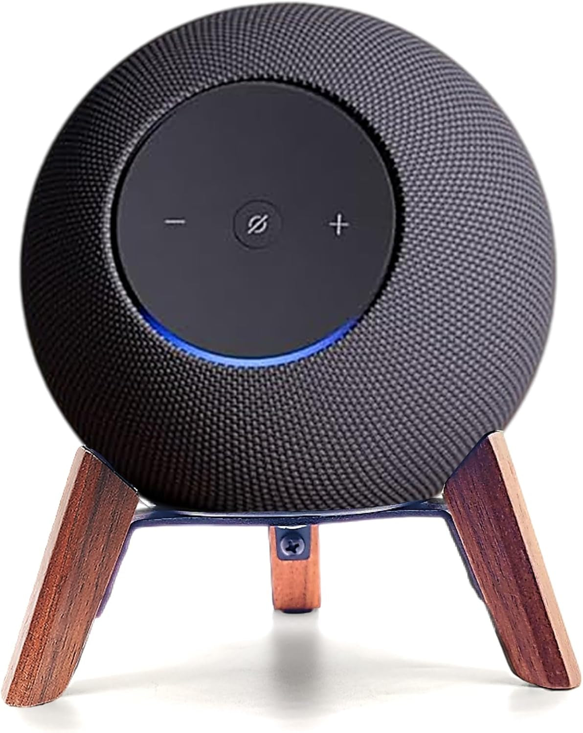Real Wood Stand for Echo Studio (New Model) 2025,Echo (4Th Gen) Home Speaker, Desktop Tripod Holder Protect Alexa for Sound Better,Stable Wooden Mount for Echo Speaker 2024 on Table (Walnut)