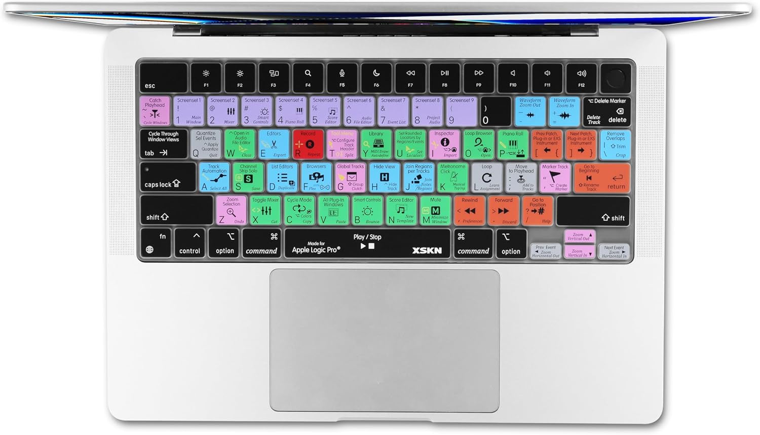 Logic Pro Shortcut US Version Keyboard Cover Skin for 2026-2021 Macbook Pro 14 16 Inch Macbook Air 13 15 Inch with M5/M4/M3/M2/M1 and Macbook Neo