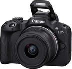 Canon EOS R50 Mirrorless Camera Rf-S18-45Mm F4.5-6.3 Is STM Lens Kit, 24.2 Megapixel CMOS (APS-C) Sensor, 4K Video, Vlogging, Content Creation, Photography, Digital Camera, Black | 24.2MP Aps-C CMOS, Digic X, Dual Pixel CMOS Af Ii, 6K-Oversampled 4K30P, Rf-S 18-45Mm Is Stm Lens Included
