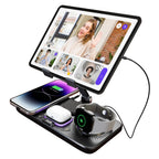 6 in 1 Wireless Charger for Iphone Airpods Iwatch, Foldable Magnetic Charging Station for Apple Multiple Devices,Travel Charging Pad Dock Compatible with Apple 12 and above Series