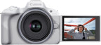 Canon EOS R50 Mirrorless Camera Rf-S18-45Mm F4.5-6.3 Is STM Lens Kit, 24.2 Megapixel CMOS (APS-C) Sensor, 4K Video, Hybrid Camera, Photo and Video, Vlogging, Content Creator, RF Mount, White | 24.2MP Aps-C Sensor • 4K UHD Video • Rf-S 18-45Mm F/4.5-6.3 Is Stm Lens • Compact Vlogging and Photo Kit