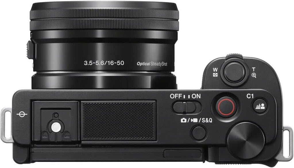 Sony ZV-E10 Mirrorless Camera Black with 16-50Mm Power Zoom Lens (ILCZV-E10L) – 24.2 MP APS-C Sensor, 4K Video, Vari-Angle Screen W/ 64GB Memory Card, Bag, Card Reader and More