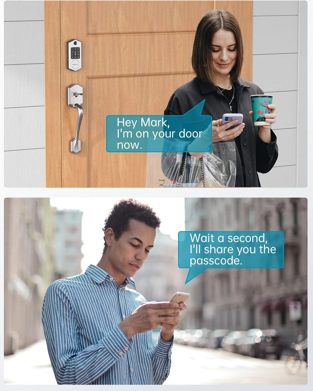 Smart Deadbolt Lock,  Fingerprint Smart Locks for Front Door with Bluetooth Electronic Keypads Keyless Entry Door Lock Deadbolt and IC Fob App Control Works with Alexa, Google Assistant