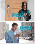 Smart Deadbolt Lock,  Fingerprint Smart Locks for Front Door with Bluetooth Electronic Keypads Keyless Entry Door Lock Deadbolt and IC Fob App Control Works with Alexa, Google Assistant