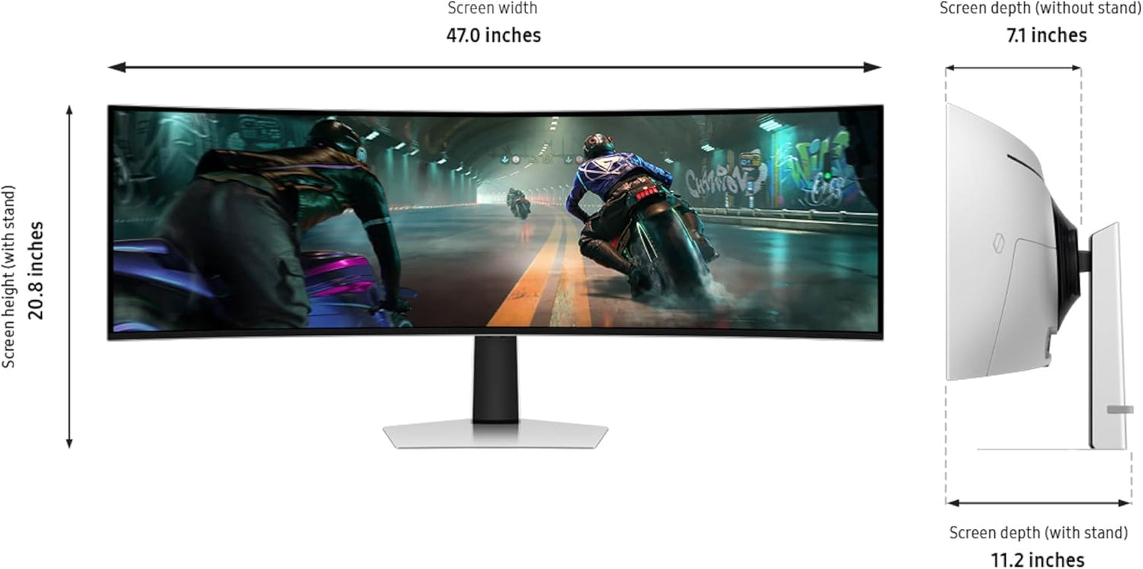 Samsung 49" Odyssey OLED G9 (G91SD) Dual QHD QD-OLED G-Sync Compatible Curved Gaming Monitor, 144Hz, 0.03Ms, AMD Freesync Premium Pro, Ergonomic Stand, 3 Year Warranty, LS49DG910SNXZA