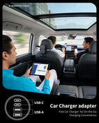 Car Charger USB C, 4-Port 90W Super Fast Charging Car Phone Charger Accessories Dual USB-C & USB-A Cargador Carro Cigarette Lighter Adapter for Iphone 17 16 15 14 13 12, Ipad, Galaxy, Tablet, Android