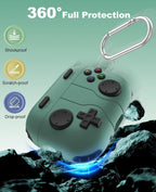 Silicone Case for Airpods Pro 3 (2025), Green | Classic Cool Game Console Design, Shock-Proof Soft Protective Cover for Airpod Pro 3Rd Generation with Cleaning Kit