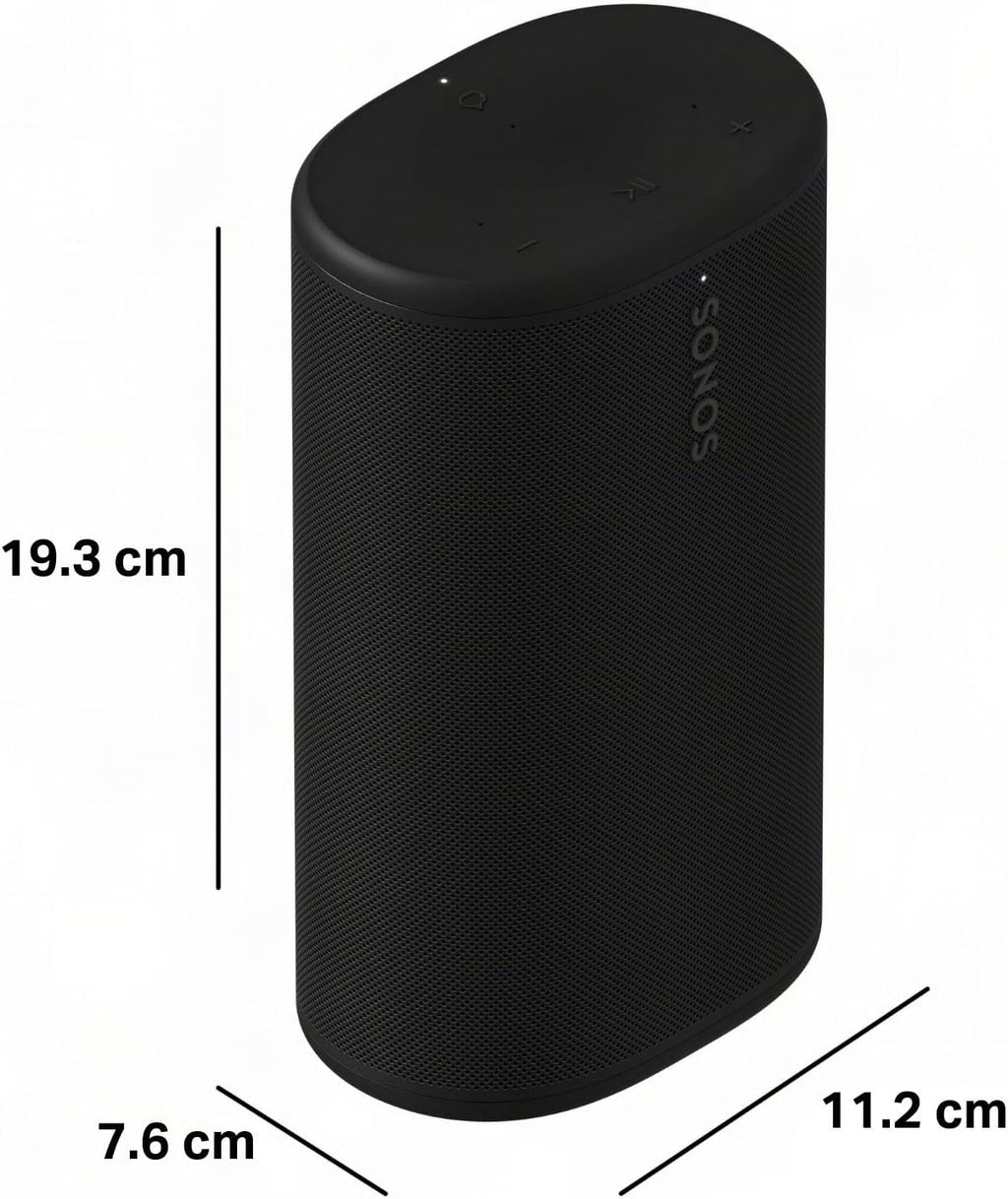 Sonos Play - Portable Bluetooth Speaker with Wifi, Alexa, 24-Hour Battery Life, Charging Base - Black