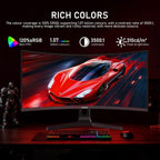 34 Inch Curved Gaming Monitor 240Hz PC Screen Built-In Speakers | UWQHD (3440X1440) 1500R Ultrawide Computer Monitors Mit Freesync & G-Sync Compatible, HDMI 2.0 & DP 1.4, Wall Mountable