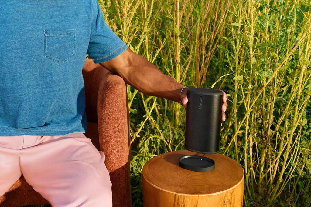 Sonos Play - Portable Bluetooth Speaker with Wifi, Alexa, 24-Hour Battery Life, Charging Base - Black