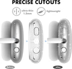 Clear Case for Airpods Max Case Cover Soft TPU Protective Ear Cups Covers Accessories【Anti-Fingerprint, Anti-Scratch & Anti-Dust】 (Glitter)