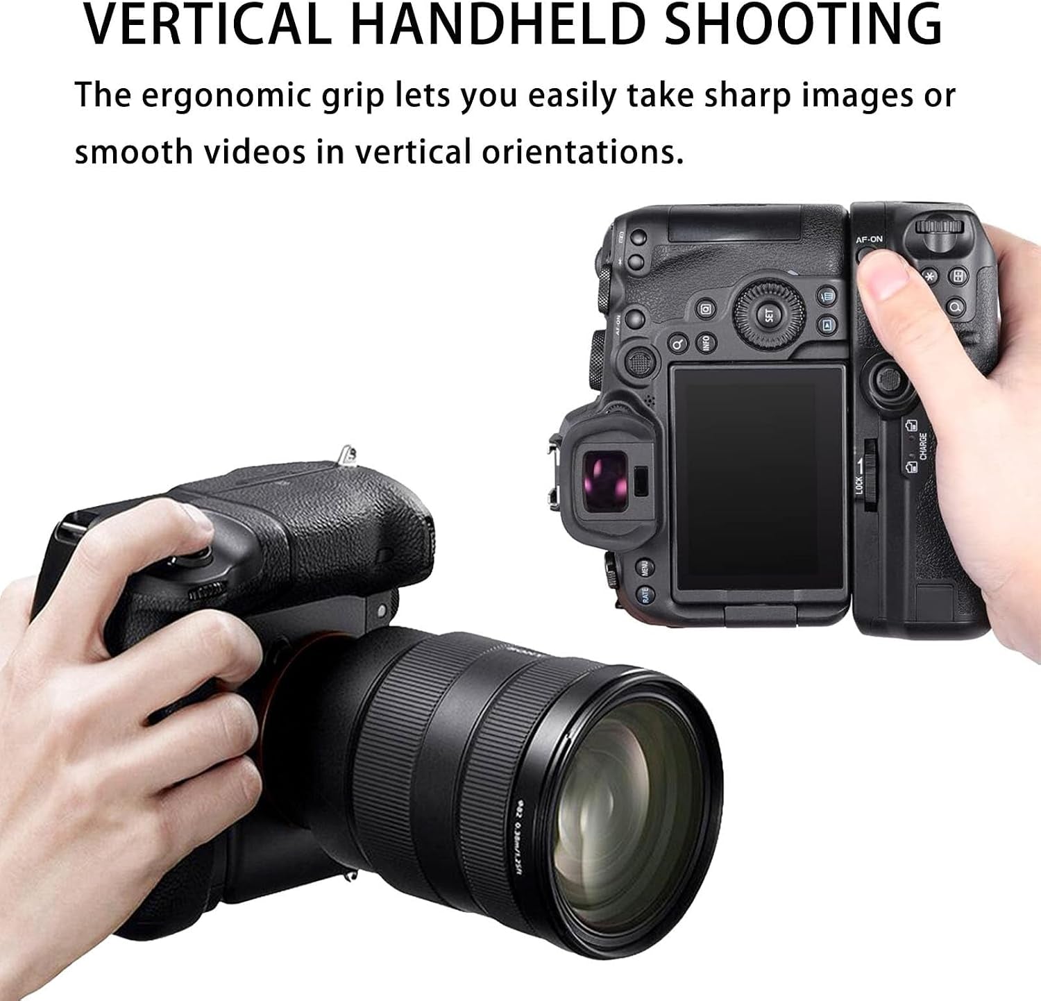 VG-C4EM Battery Grip for Sony A7IV A7R IV A7V A7M4 A9II, Vertical Hand Grip with Dual NP-FZ100 Slots, Ergonomic Non-Slip Design
