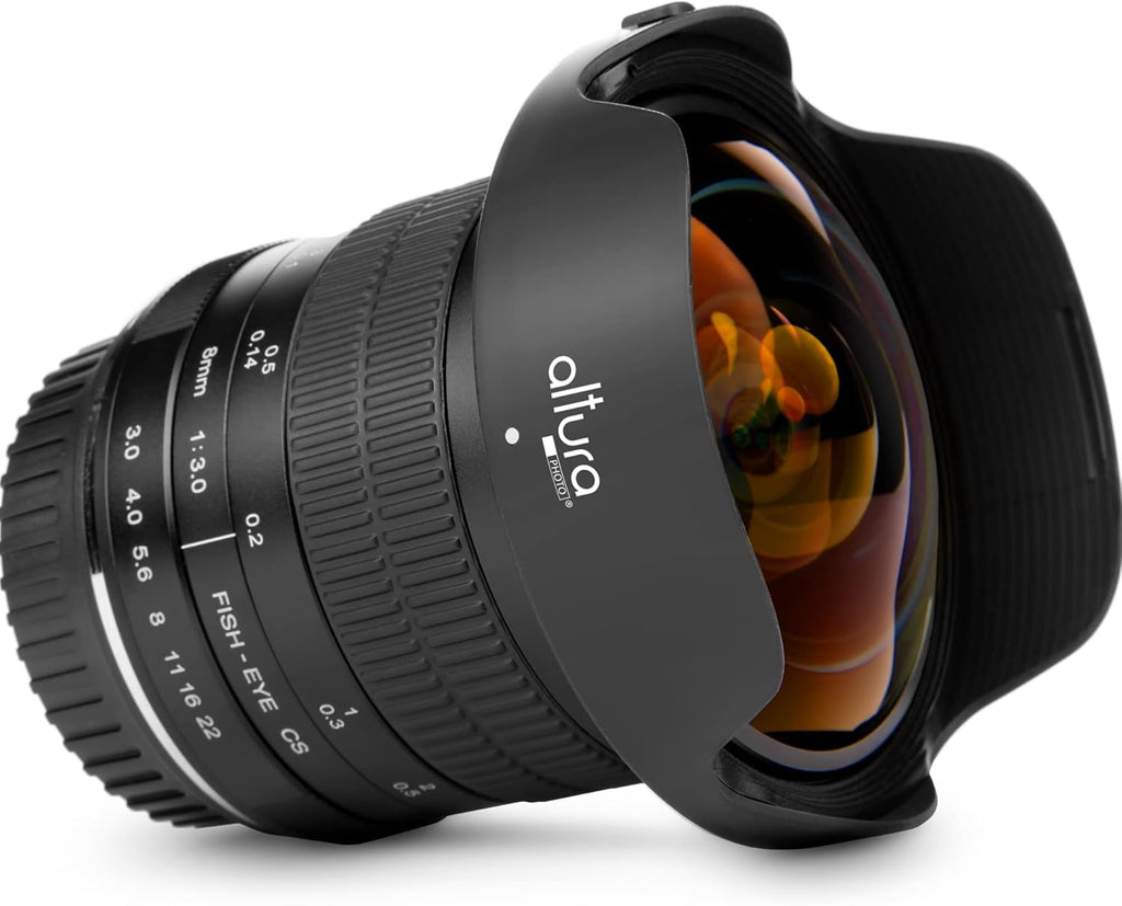8Mm F/3.0 Professional Wide Angle Lens Aspherical Fisheye for Canon EOS 90D 80D 77D Rebel T8I T7 T7I T6I T6S T6 T100 SL2 SL3 DSLR Cameras with EF Mount