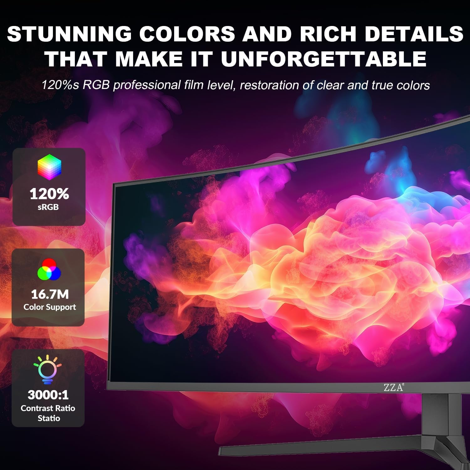 49 Curved Gaming Monitor | 5120X1440 Dual QHD, 165Hz/144Hz, 1500R, 32:9 Ultra-Wide, AMD Freesync, 120% Srgb, Height Adjustable, HDMI 2.1 & Displayport 1.4, VESA Mount, Black