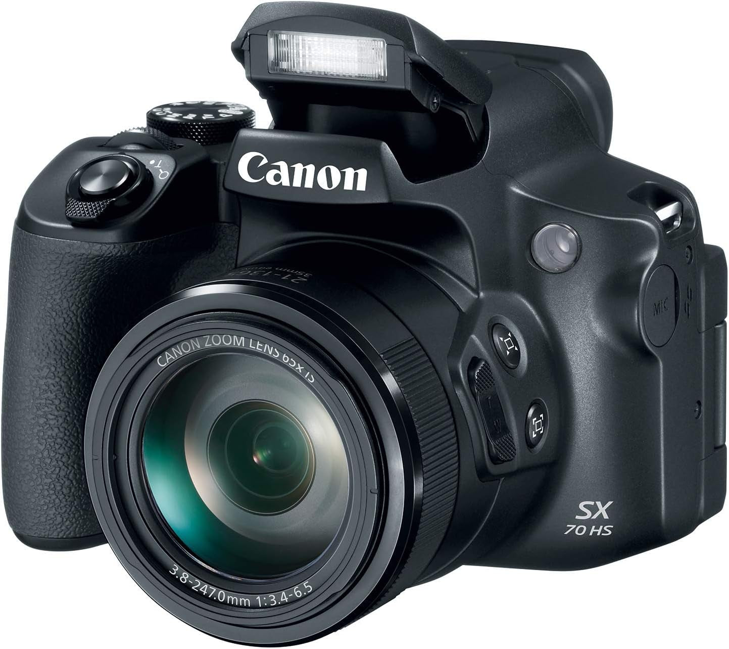 Canon Powershot SX70 20.3MP Digital Camera 65X Optical Zoom Lens 4K Video 3-Inch LCD Tilt Screen (Black) | 20.3MP 1/2.3 CMOS, 4K Video, Digic 8, WI-FI and Bluetooth