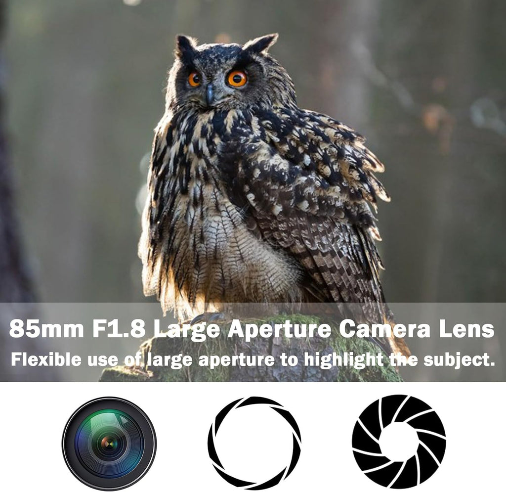 85Mm Lens for Canon RF 85Mm F1.8 Portrait Lens Manual Focus(Mf) for Canon EOS R/Ra/Rp/R3/R5/R5 C/R6/R6 Mark II /R7/R8/R10/R50/R100 Mirrorless Camera (For Canon R Series)