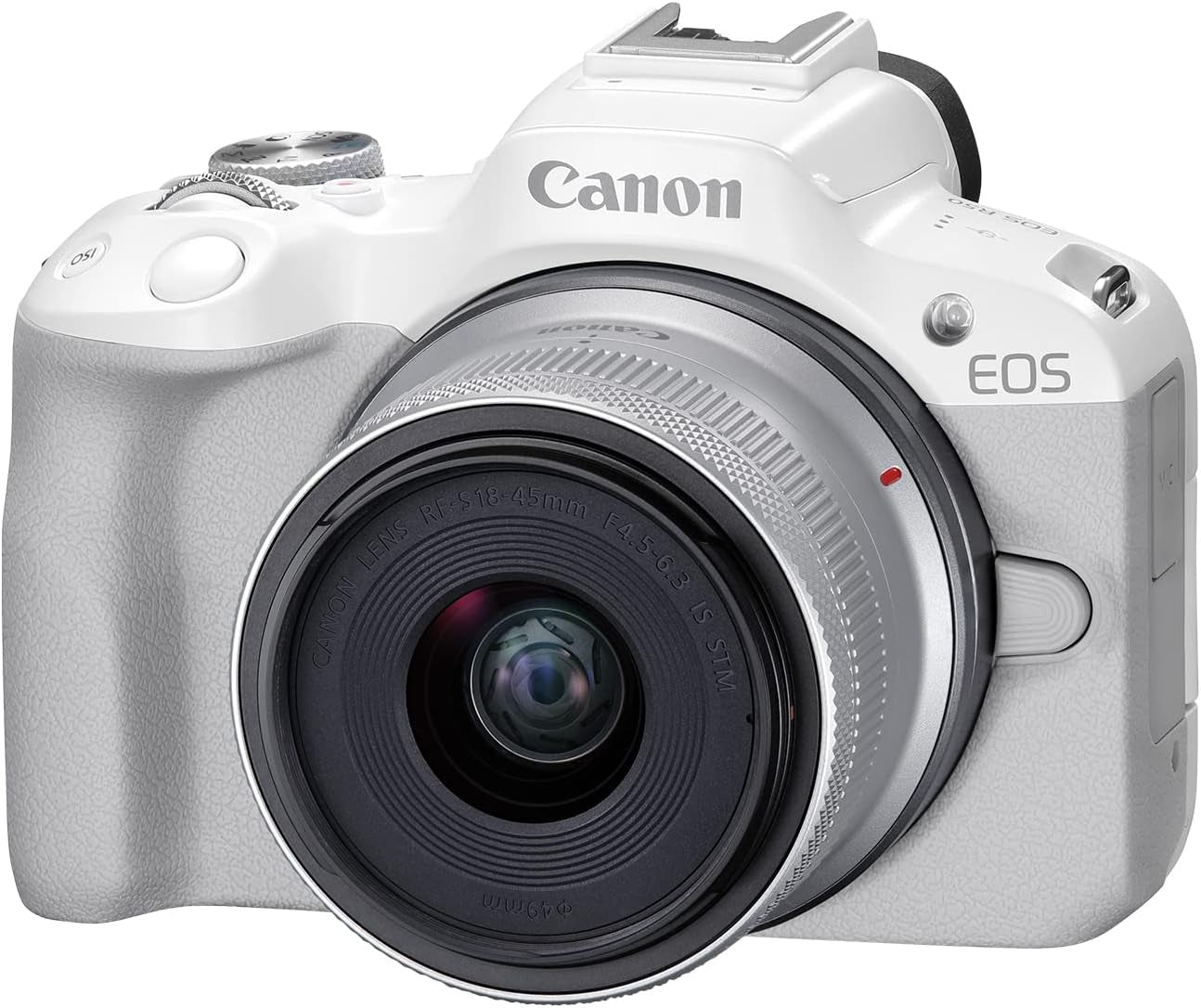 Canon EOS R50 Mirrorless Camera Rf-S18-45Mm F4.5-6.3 Is STM Lens Kit, 24.2 Megapixel CMOS (APS-C) Sensor, 4K Video, Hybrid Camera, Photo and Video, Vlogging, Content Creator, RF Mount, White | 24.2MP Aps-C Sensor • 4K UHD Video • Rf-S 18-45Mm F/4.5-6.3 Is Stm Lens • Compact Vlogging and Photo Kit