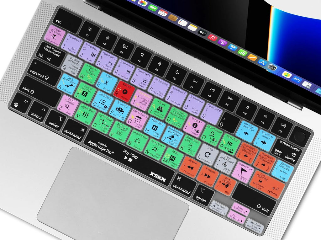 Logic Pro Shortcut US Version Keyboard Cover Skin for 2026-2021 Macbook Pro 14 16 Inch Macbook Air 13 15 Inch with M5/M4/M3/M2/M1 and Macbook Neo