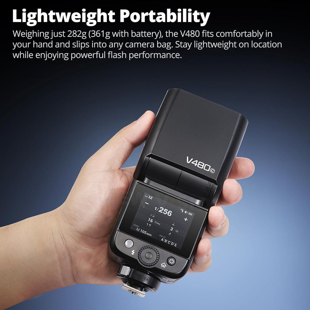V480 Flash V480C Camera Flash for Canon, GN50 High Output, Built-In Lithium Battery, 1/8000 HSS, 2.4GX Wireless TTL, 1.7S Recycle Time, 650 Full Power Pops for Canon Camera (V480C)