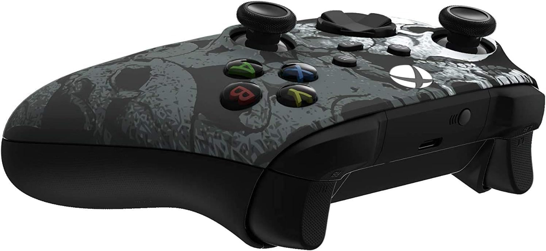 Wireless Controller for Microsoft Xbox Series X/S & Xbox One - Custom Soft Touch Feel - Custom Xbox Series X/S Controller (X/S Black Skullz)
