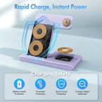 Wireless Charger,15W 3In1 Portable Charger Charging Station Compatible for Iphone 17 16 15 14 Pro Max 13 12 11,For Iwatch 11 10 9 8 7 6 5 4 3 2 Se&Ultra,For Airpods 4 3 Pro,Android Phone Charger