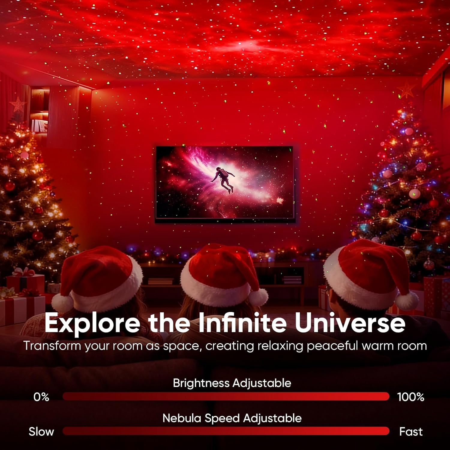Star Projector Galaxy Night Light Projector,Astronaut Space Projector Starry Nebula Ceiling LED Lamp Light Projector Show for Party Bedroom Gaming Room Decor Aesthetic,Girls Boys Christmas Gift (Pink)
