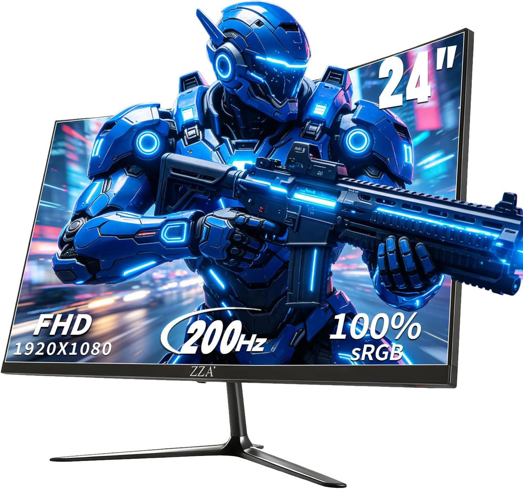 24 Inch Gaming Monitor 200Hz Curved Computer Monitor FHD 1080P, Curved 2800R VA Panel with 1Ms MPRT, Freesync, HDMI DP, VESA Mount for Gaming and Home Office