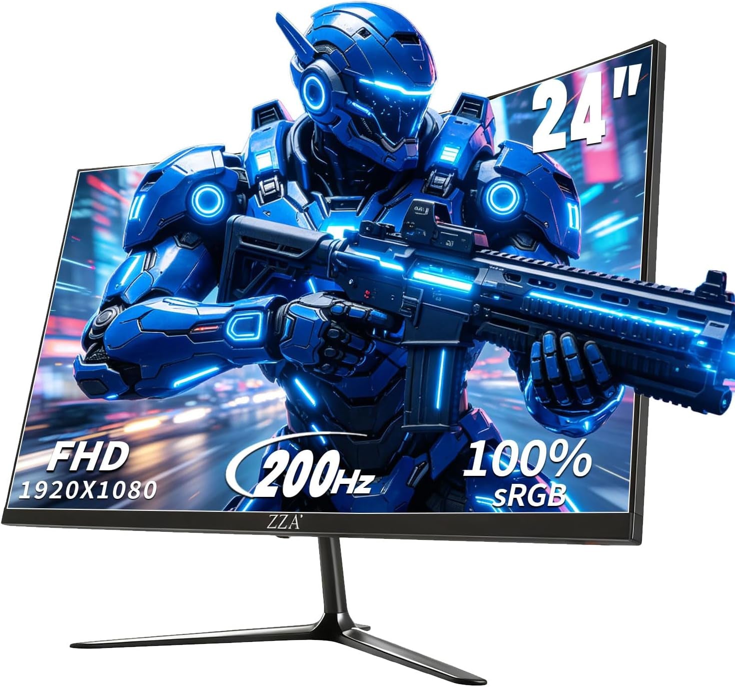 24 Inch Gaming Monitor 200Hz Curved Computer Monitor FHD 1080P, Curved 2800R VA Panel with 1Ms MPRT, Freesync, HDMI DP, VESA Mount for Gaming and Home Office