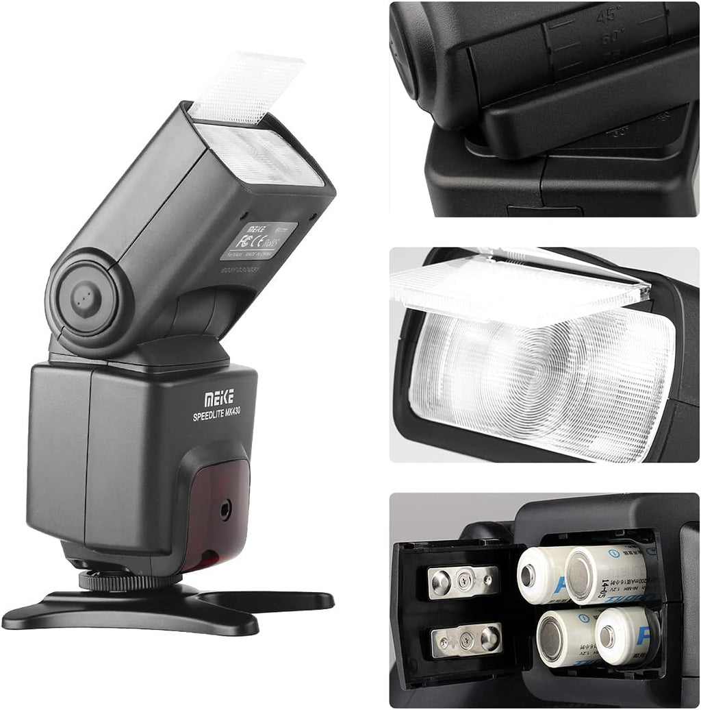 MK430C E-TTL Camera Flash Speedlite with LCD Display Compatible with Canon 70D 77D 80D Rebel T7I T6I T6S T6 T5I T5 T4I T3I SL2 and Other EOS DSLR Cameras with Standard Hot Shoe