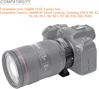 EF-EOS R Lens Mount Adapter Auto-Focus Lens Converter Compatible with Canon EF/EF-S Series Lens and EOS R, RP, R3, R5, R6, R6II, R7, R8, R10, R50, R100 Cameras
